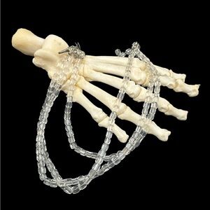 Vintage Childrens Art Deco Faceted Cube Bead Crystal Necklace 13”